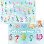 Bright Seed Disposable Placemats for Baby & Toddlers, Learning Mat- Animal1 | 40 Disposable Placemats, ABC, Numbers & Animal Learning, Perfect for Restaurants & Travel, Helps Keep Tables Clean