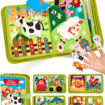 hahaland Busy Book for Toddlers - 20-in-1 Montessori Farm Busy Board for 1 Year Old Gifts, Educational Learning Toys