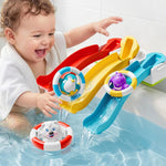 iPlay, iLearn Baby Infant Slide Bath Toys, Bathtub Float Animal Toddler 1-3 | Fun Bathtime Shower Toy, Kid Bathing Tub Pool Water Playset, Birthday Summer Gift Stuffer for 12 18 Months 1 2 3 Yrs Boy Girl