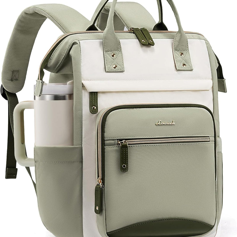 LOVEVOOK Laptop Backpack Women, 15.6 Inch Work Backpack with Large Capacity Cup, Waterproof Travel Computer Backpacks Purse, College Bookbag for School, Business, Teacher