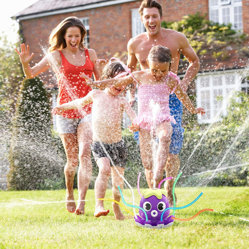 Outdoor Water Spray Sprinkler, Summer Outside Toys for Kids Toddlers | Backyard Games with 8 Wiggle Tubes, Attaches to Garden Hose Splashing Fun Toys for 3 4 5 6 7 8 Year Old Boys Girls Gifts