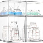 Vtopmart Stackable Storage Drawers Set of 5, Clear Plastic Organizer Bins for Baby Bottle, Beauty Supplies Storage, Ideal for Kichen Countertop, Vanity, Bathroom, Cabinet, Pantry Organization