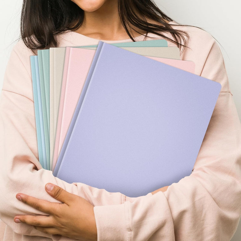 GNL Plastic Folders with Pockets and Prong, Pack of 5, Muted Pastel Colors, Heavy Duty 2 Pocket File Folders Letter Size, Folders with Prongs for School, Home, and Office