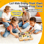 25-in-1 Montessori Busy Board with LED Lights, Sensory Activities for Toddlers 1-3 Years