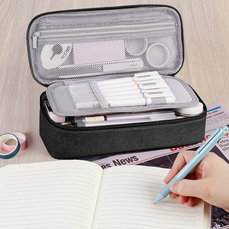 WEMATE Pencil Case, Large Storage Organizer, Makeup Bag, Teacher Must - have, Big Pencil Pouch, Marker Case for College