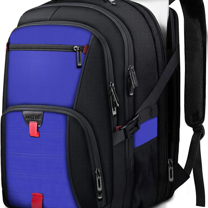 ANTERK Extra Large Travel Laptop Backpack, 17.3 Inch Carry on Backpack for Men Women, Big Anti Theft Water Resistant College Bussiness TSA Airline Approved Work Computer Backpack, Black