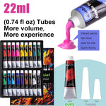 koseibal Acrylic Paint Set for Kids & Adults, Art Supplies Kit with Canvas | Acrylic Painting Supplies Kit Features 18 Vibrant Colors, 5 Canvas panels, 8 Art brushes, Drawing Pad