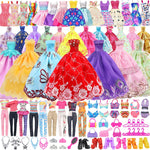 ZITA ELEMENT 101 Pcs Doll Clothes and Accessories Ramdom Style Gift Box Package, 5 Wedding Gowns 2 Fashion Dresses 2 Casual Outfit 2 Swimsuits 67 Accessories for 11.5 inch Doll Clothes for Age 3-10