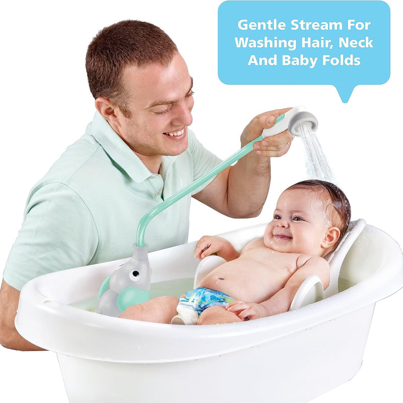 Yookidoo Baby Bath Shower Head with Elephant Water Pump for Newborns and Toddlers