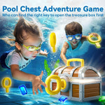 Funscape Kids Pool Diving Toy, Large Treasure Chest Water Dive Pool Games | Toddler Swimming Diving Game w/ Box Keys Gems Fish, Fun Bathtub Summer Beach Party Gifts 3 4 5 6 7 8 10 12 Year Old Boy Girl