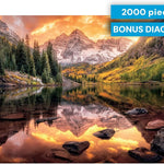 Buffalo Games Joshua Snow Maroon Lake Reflections 2000 Piece Jigsaw Puzzle - 38.5 x 26.5 in, Large - 2000 Piece Puzzles for Adults - Calming Solo Escape - Reference Poster Included