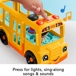 Fisher-Price Little People Toddler Toy School Bus with Lights, Music and Figures for Pretend Play Ages 1+ Years