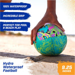 Swimways Hydro Waterproof Football, Outdoor Games for Adults and Kids, Swimming Pool Accessories and Pool Party Games,9.25 Inches, Green