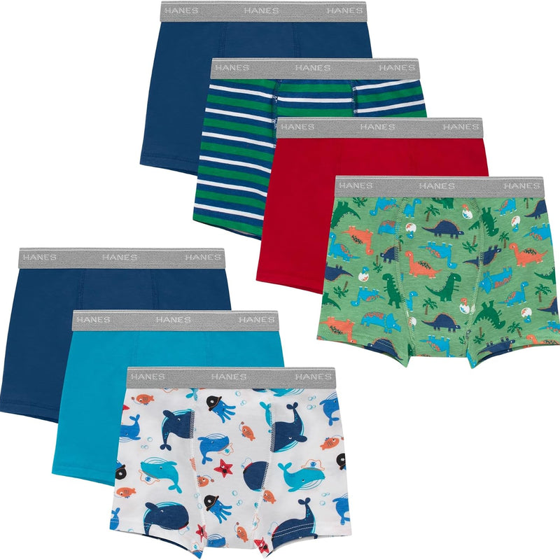 Hanes Boys' Potty Training Underwear, Light Leaks Toddler Cotton Briefs and Boxer Briefs, Multi-pack