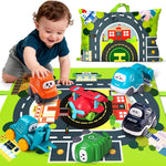Big Cartoon Truck Car Toys for 1 Year Old Boys with Playmat/Storage Bag
