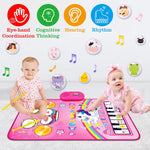 Baby Music Mat 3 in 1 Piano Drum Animal Touch Unicorn Toy for 1 2 Year Old Girls