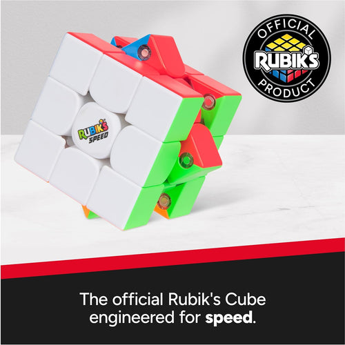 Rubik’s 3x3 Magnetic Speed Cube for Fast Solves and Brain Teasers, Ages 8 & Up, Speed Cubing Toy