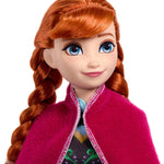 Mattel Disney Frozen Anna Fashion Doll in Sparkling Removable Dress, Cape & Boots and Braided Hair, Posable & Collectible, Inspired by Movie
