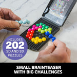 Educational Insights Kanoodle Genius 3D Brain Teaser Puzzles with 202 Advanced Challenges for Kids, Teens, and Adults, a Portable Single-Player Logic Game Enhancing Spatial Reasoning and Problem-Solving Skills.