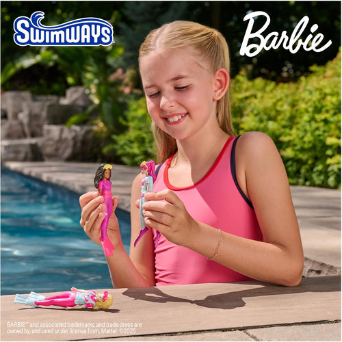 SwimWays Barbie Dive Characters 3-Pack of Pool Toys for Ages 5+ | Weighted Waterproof Figurines Sink and Encourage Active Summer Play; Builds Swimming Confidence With Diving Games and Races