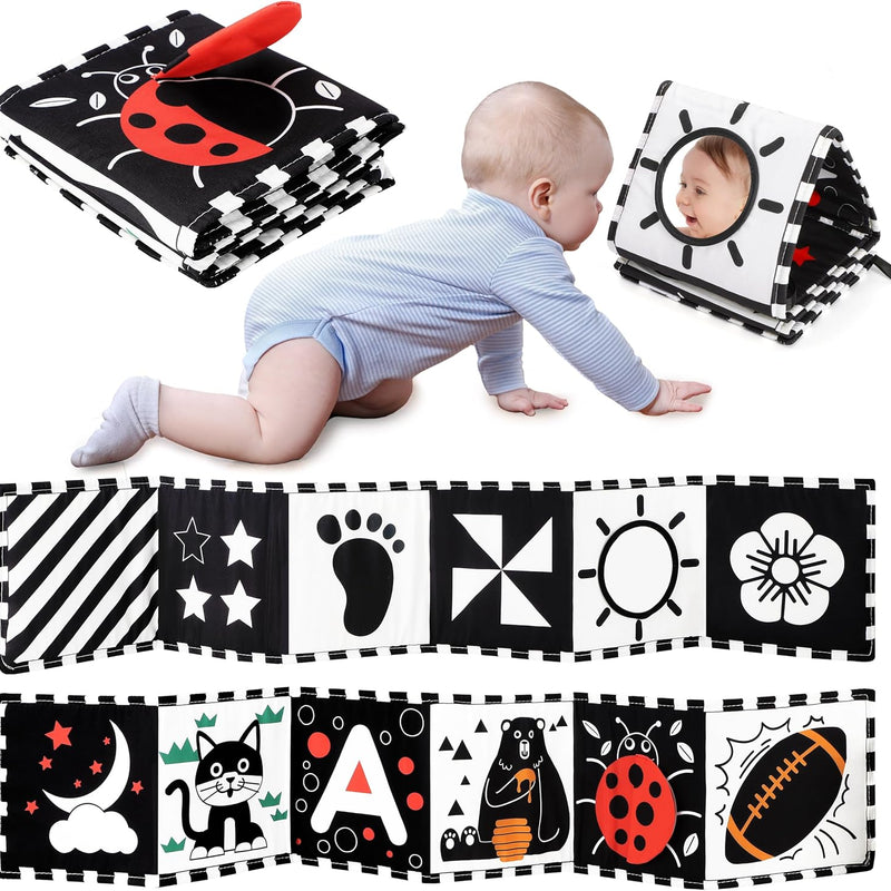 URMYWO High Contrast Baby Toy, Soft Baby Book for Newborn, Visual Stimulation, Montessori Sensory Infant Toys