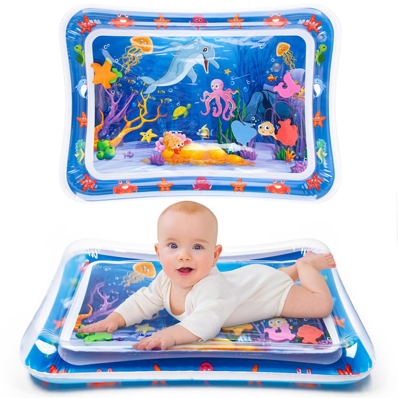 Yeeeasy Tummy Time Water Mat - Unique Pink Ocean Design for Baby Girls 3-12 Months