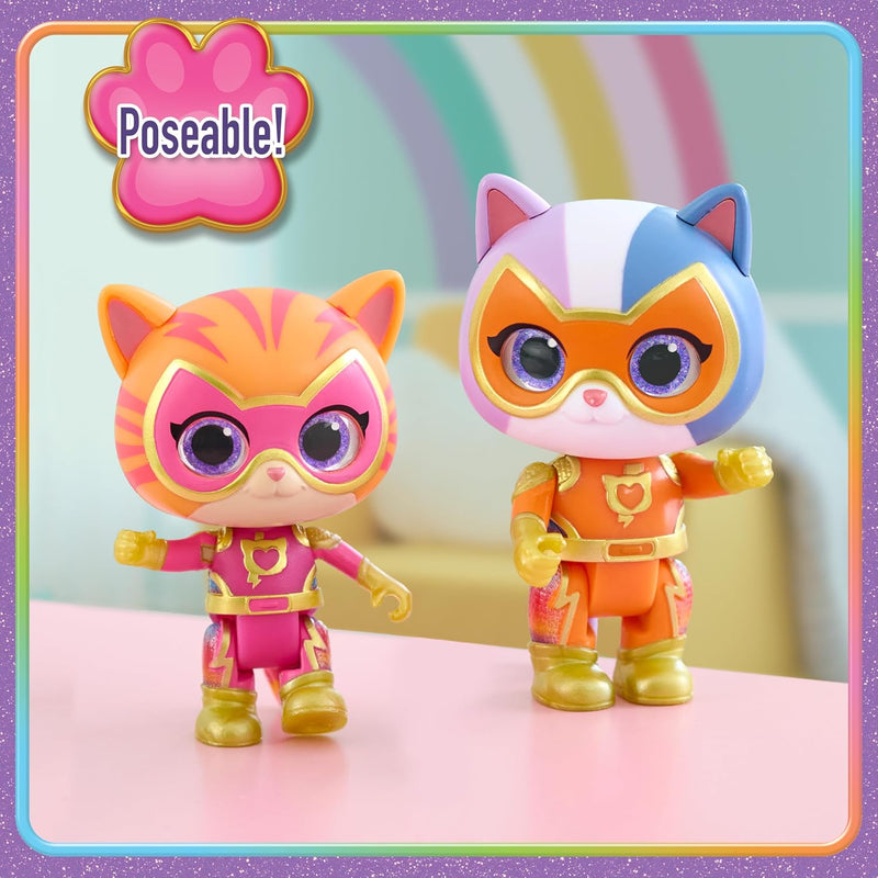 Disney Jr. SuperKitties Kittydale Figure Set with Accessories, 15-Pieces, Collectible Figurines, Toy for Fans, Girls, Kids, Ages 3 and Up by Just Play