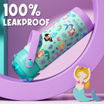 Fimibuke 18oz Kids Insulated Water Bottle with 2-in-1 Straw & Spout Lid | Leak Proof 18/8 Stainless Steel Vacuum Tumbler with Pop-Open Lid, BPA-Free Kids Cup for Travel School Girl Boy Toddler 2 Pack