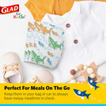 Glad for Kids Disposable Paper Bibs with Crumb Catcher, Sharks, 30 Count | Absorbent, leakproof design for mess-free feeding at meals, crafts, parties, and travel