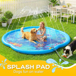 Splash Pad Sprinkler for Kids & Dog, 75" Round Sea World Splash Pad for Kids Ages 2+, Thicken Outdoor Water Toy Play Mat for Children, Backyard Inflatable Sprinkler Shallow Pool Fountain Pad