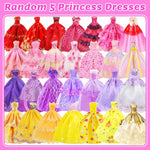 ZITA ELEMENT 101 Pcs Doll Clothes and Accessories Ramdom Style Gift Box Package, 5 Wedding Gowns 2 Fashion Dresses 2 Casual Outfit 2 Swimsuits 67 Accessories for 11.5 inch Doll Clothes for Age 3-10