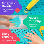 Magnetic Drawing Board for Kids & Toddlers, Airplane & Car Ride Activities | Magnetic Tablet Toy with Beads & Stylus Pen, Travel Toys for Toddlers, Road Trip & Flight Activity, Gift for Boys & Girls