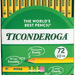 Ticonderoga Wood-Cased Pencils, Unsharpened, 2 HB Soft, Yellow, 72 Count