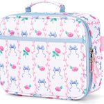 mibasies Kids Lunch Box for Girls, Insulated and Reusable Lunch Bag for School Preschool Kindergarten, Flower Pink