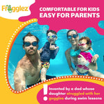 Frogglez Anti-Fog Swimming Goggles for Kids under 10 (Ages 3-10) Recommended by Parents Premium Pain-Free Strap
