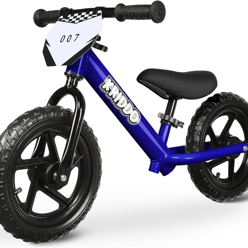KRIDDO Toddler Balance Bike for 2-5 year olds, 12 inch push bike with customization options