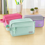 Sooez Original High Capacity Pencil Case, Big Pencil Bag Pouch Box Organizer Pen Case, Aesthetic Supply for Girls Adults, Portable Journaling Supplies with Easy Grip Handle & Loop, Mint Green