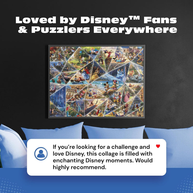 Buffalo Games Thomas Kinkade Disney Collage Jigsaw Puzzle, a 2000-Piece Premium Art Collection for Adults, Showcasing Immersive Disney Scenes and Proudly Made in the USA for an Enchanting Puzzling Experience.