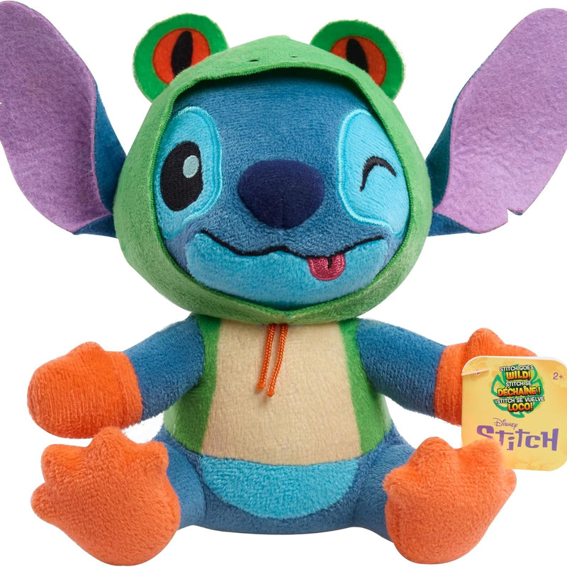Disney Stitch Goes Wild Small Plush - Stitch Frog, Soft Collectible Plush Stuffed Animal Toy with Wild Details, Cute & Fluffy, for Kids, Fans & Collectors by Just Play