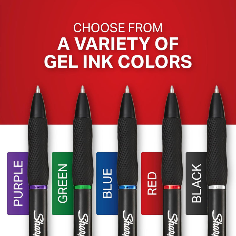 Sharpie S-Gel Pens, Medium Point (0.7mm), Blue Ink, 12 Count - Ideal for Writing, Journaling, Note-Taking, College Supplies