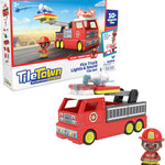 Tile Town Fire Station Magnetic Tiles Set, 66 Piece Kids Magnet Toy, Innovative Action Play Magnetic Tile Building Set Ages 3-6, Amazon Exclusive