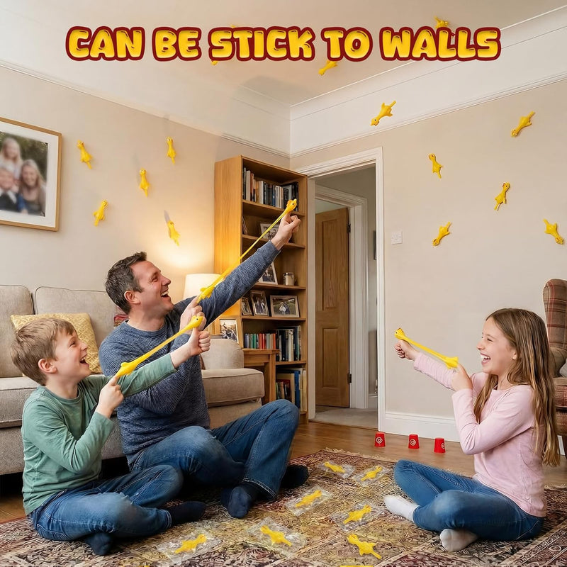 POPLAY 42PCS Stretchy Rubber Chicken Slingshot Party Favors for Kids' Birthdays, Classroom Rewards, and Group Games