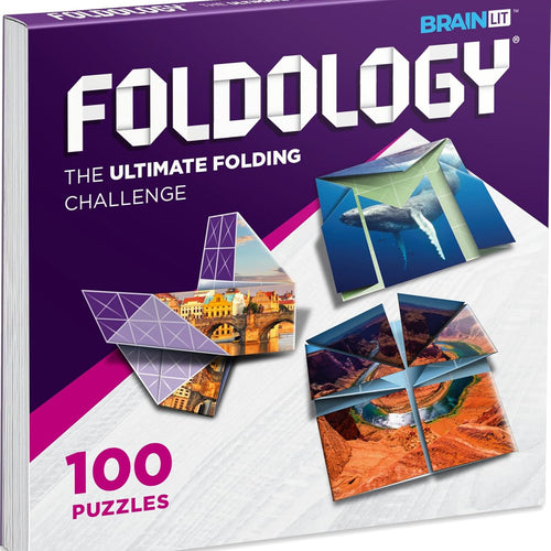 FOLDOLOGY origami puzzle game for tweens, teens, and adults, travel game, STEM toy, 100 puzzles, 50+ hours of fun.