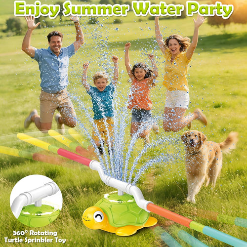 Sprinkler for Kids Water Toys: 3-in-1 Turtle Sprinkler Toys | 360° Rotating Spray, Snail Plash Ring Toss Game, Backyard Outdoor Summer Water Game, For Boys Girls for Kids Ages 3-8