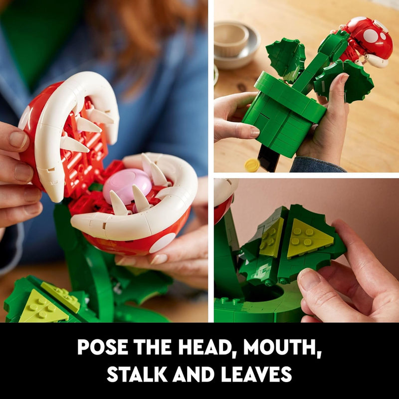 Build and display the LEGO Super Mario Piranha Plant with 540-piece set for adult fans, ages 18+ years
