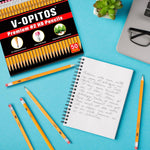 V-Opitos Wood-Cased #2 HB Pencils, 50 Pack Bulk Yellow Pencils with Erasers, Pre-Sharpened, School Classroom Teacher Supplies for Writing, Drawing and Sketching
