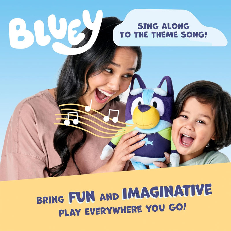 Bluey Sound Effects Talking Stuffed Plush, 13” Soft Musical Toys for Toddlers, Interactive Stuffed Animal with 9 Different Phrases, Musical Toys for Kids
