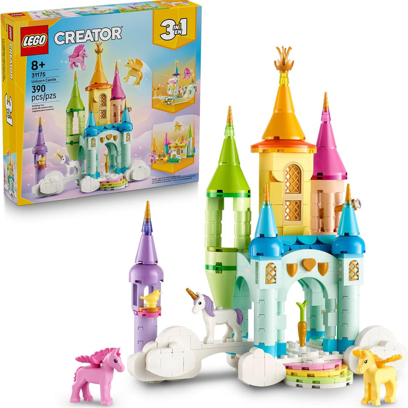 Lego creator 3 in 1 unicorn castle building toy for kids, ages 8+, 31175