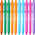 Amazon Basics Retractable Ballpoint Pens with Comfortable Grip for Smooth Writing, Black, Note-Taking, Office and School Supplies, 12-Pack