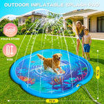 Splash Pad Sprinkler for Kids & Dog, 75" Round Sea World Splash Pad for Kids Ages 2+, Thicken Outdoor Water Toy Play Mat for Children, Backyard Inflatable Sprinkler Shallow Pool Fountain Pad